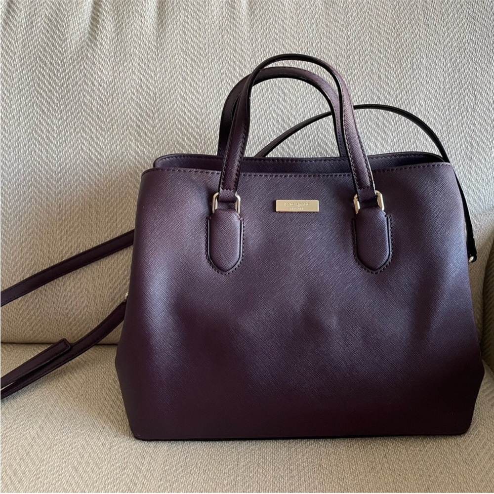 Kate spade dark purple crossbody tote bag